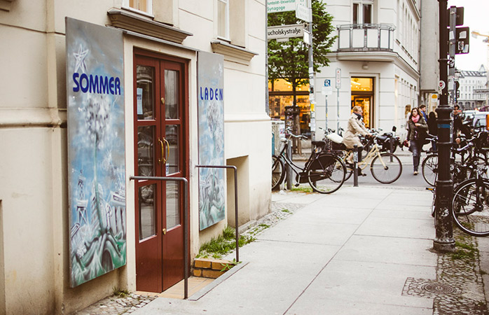 L’entrée du Sommerladen, un endroit incontournable du shopping à Berlin.