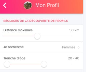 recherche sur Tinder